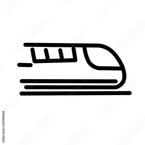 Canvas Print High speed train transportation line icon.