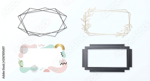 isolated white background, modern frame design for your works, text frame, image frame