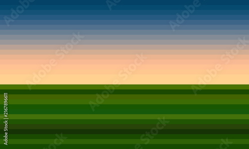 Фотография field or meadow sunrise or sunset, colorful abstract geometric landscape, discre