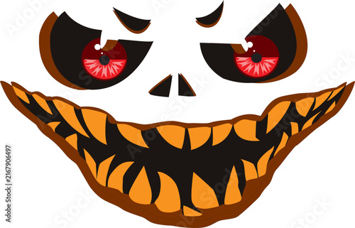 halloween scary pumpkin face vector illustration design