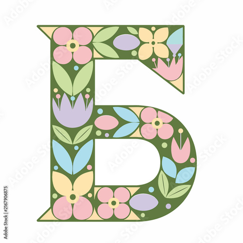 Colorful floral pattern with green leaves and pink flowers in vase.