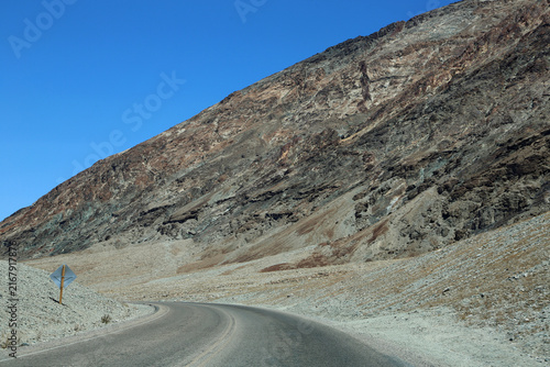 The curve and Funeral Mountains, California