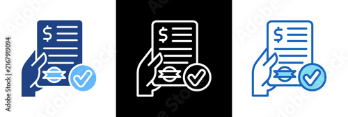 Bild auf Leinwand Loan Approval triple icon