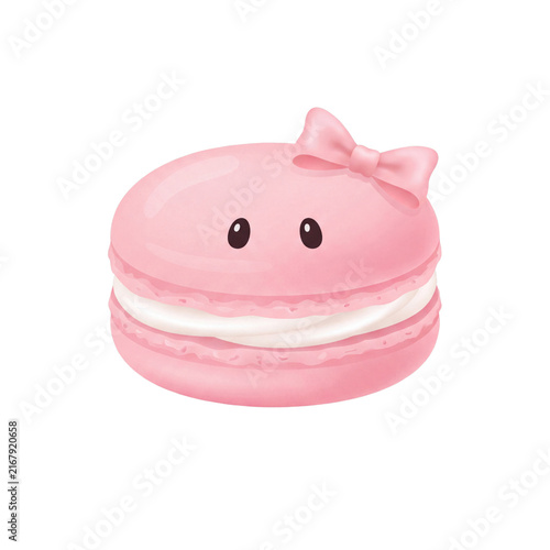 Coquette Halloween Cute Pink Macaron with Bow