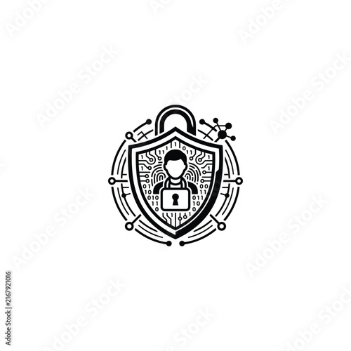 Vintage university crest emblem with shield, key, and book for academic branding