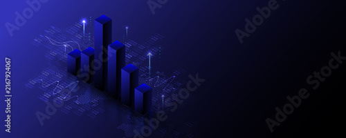 Investment chart  business volatility trends, analysis, stock and mutual fund trading.