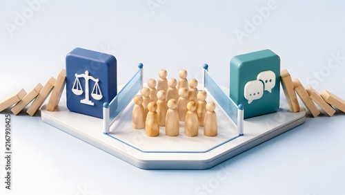 Workforce Team Protected Behind Law And Communication Glass Security Barriers
