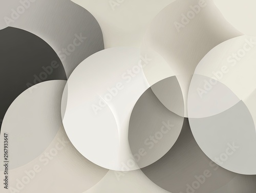 Minimalist White Ceramic Rings On Soft Gradient Background.