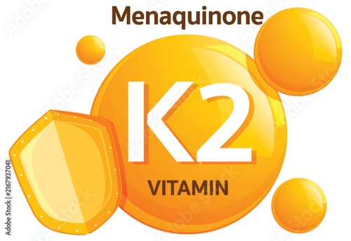 Vitamin K2 Menaquinone Supplement Icon Vector Illustration