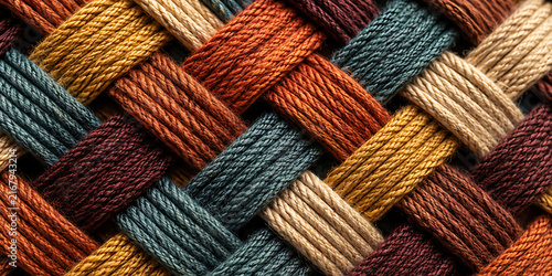 Colorful woven fabric texture with intersecting threads colorful interwoven material intersecting multicolored background