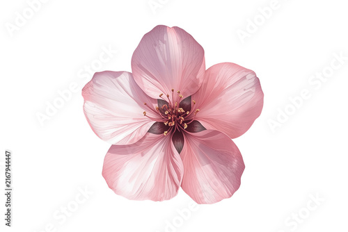 Delicate pale pink flower with five petals