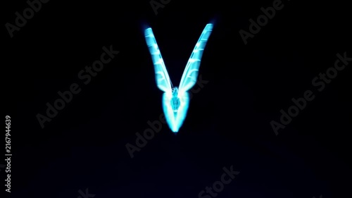 Luminous Neon Butterfly with Glowing Light