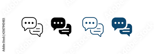 Speech bubble icon set. Simple pictograms for messages, replies, online conversations, and communication.