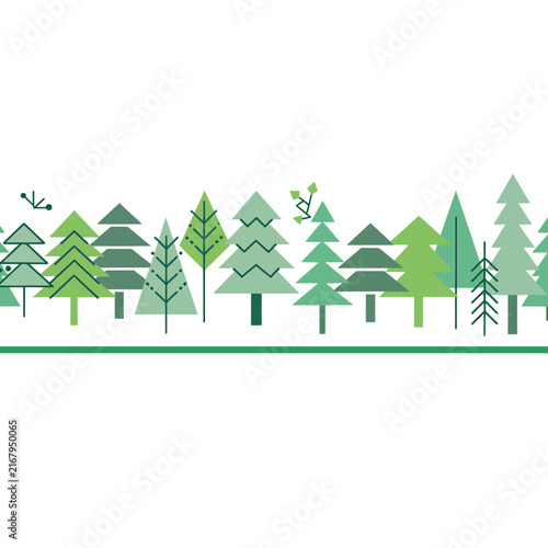 Colorful cartoon houses with trees and hills in a village scene.