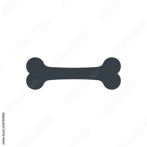 Minimalist silhouette of a dog bone icon isolated on transparent background for pet care design