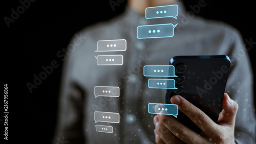 Bild auf Leinwand Communication manager streamlines communication, messaging, chat, conversation,