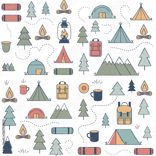 Colorful collection of traditional house illustrations in flat design.