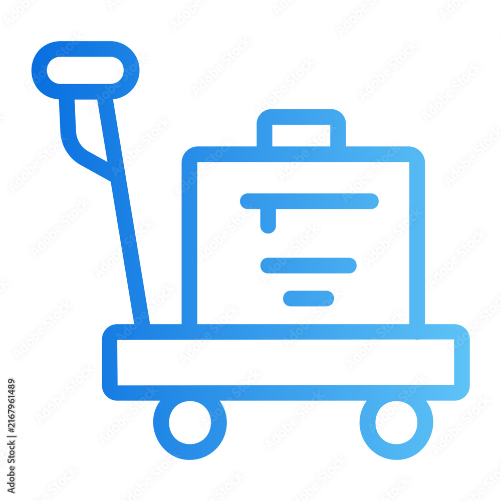 Obraz premium Luggage cart Line Gradient Icon
