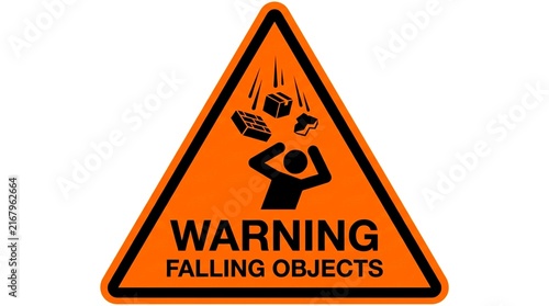 Safety warning sign icon indicating potential falling objects.