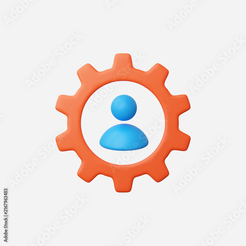 3d Realistic User Profile Setting icon vector illustration