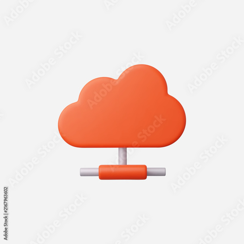 3d Realistic Cloud Computing icon vector illustration