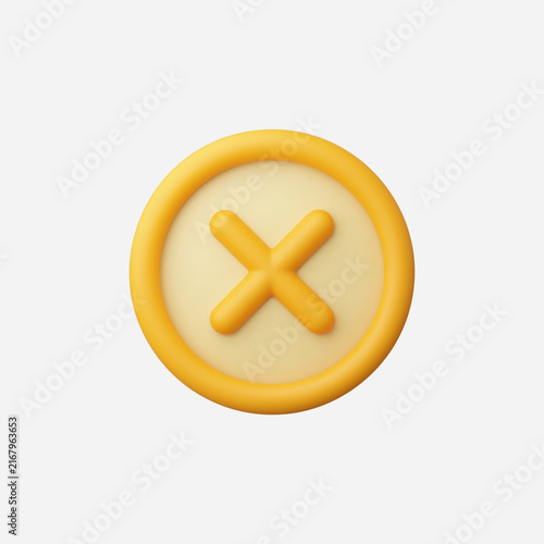 3d Realistic Crossmark icon vector illustration