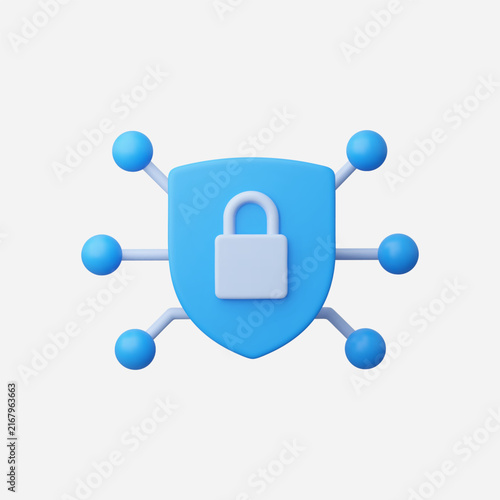3d Realistic Cyber Security icon vector illustration