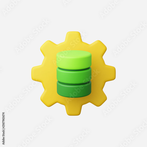 3d Realistic Data Processing icon vector illustration