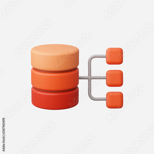 3d Realistic Database icon vector illustration