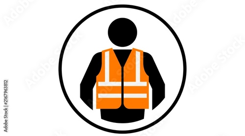 Mandatory safety vest icon for high visibility compliance.