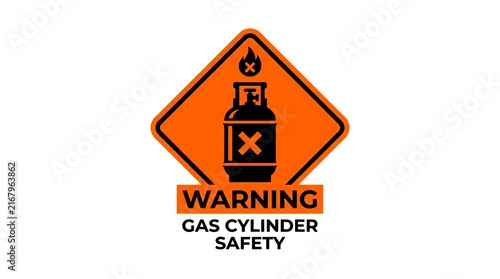 Compressed gas cylinder hazard warning icon for industrial sites.
