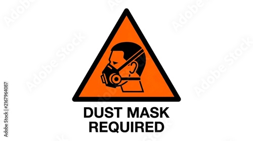 Dust mask respiratory protection requirement icon for construction.