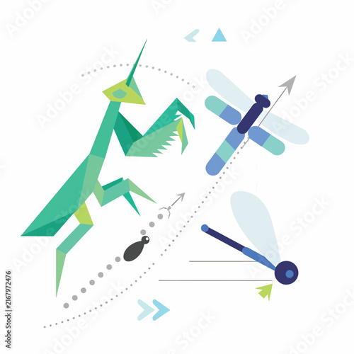 Colorful paper airplanes flying in dynamic formation against white background.