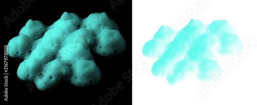 Fotografía A vibrant turquoise abstract shape with a textured surface appears isolated on a