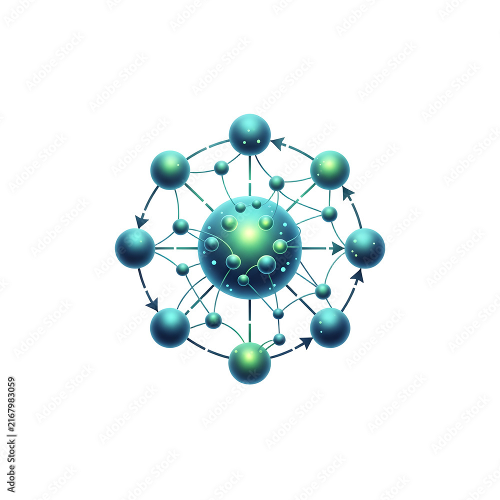 Obraz premium Abstract Network Structure Isolated on Transparent Background