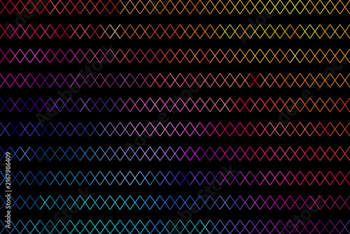 Colorful Neon Diamond Wave Line Pattern