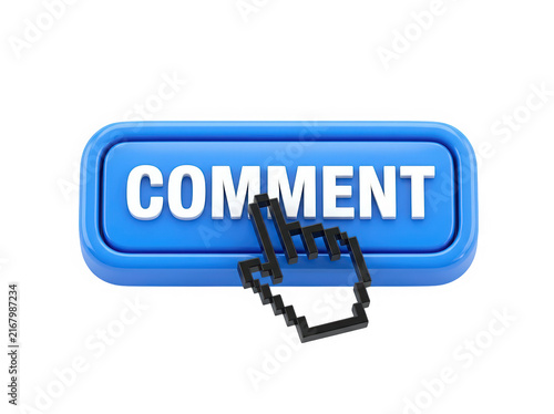 Blue comment button with lock icon