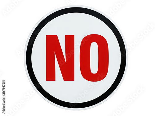 Red prohibition no symbol on white background