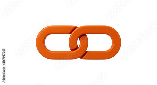 Orange linked chain icon design