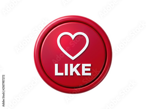 Red heart icon with like text