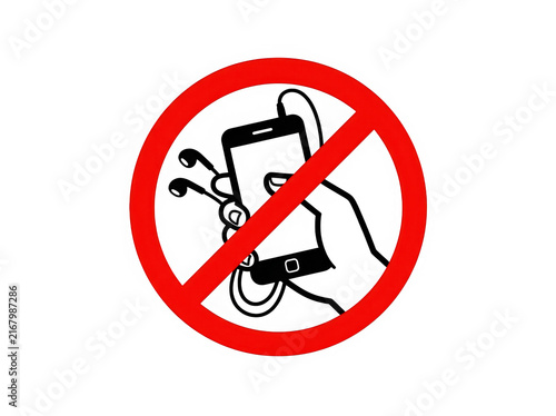 No smartphone usage prohibition icon