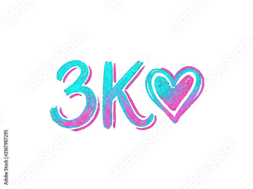 Colorful 3k milestone heart celebration design