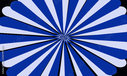 Blue and White Geometric Radial Sunburst Abstract Background
