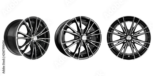 Car Wheel , Alloy Wheel Photo set Isolated on transparent Background.