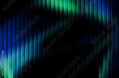 Картината върху платно Abstract glowing vertical lines in blue and green colors against a dark backgrou