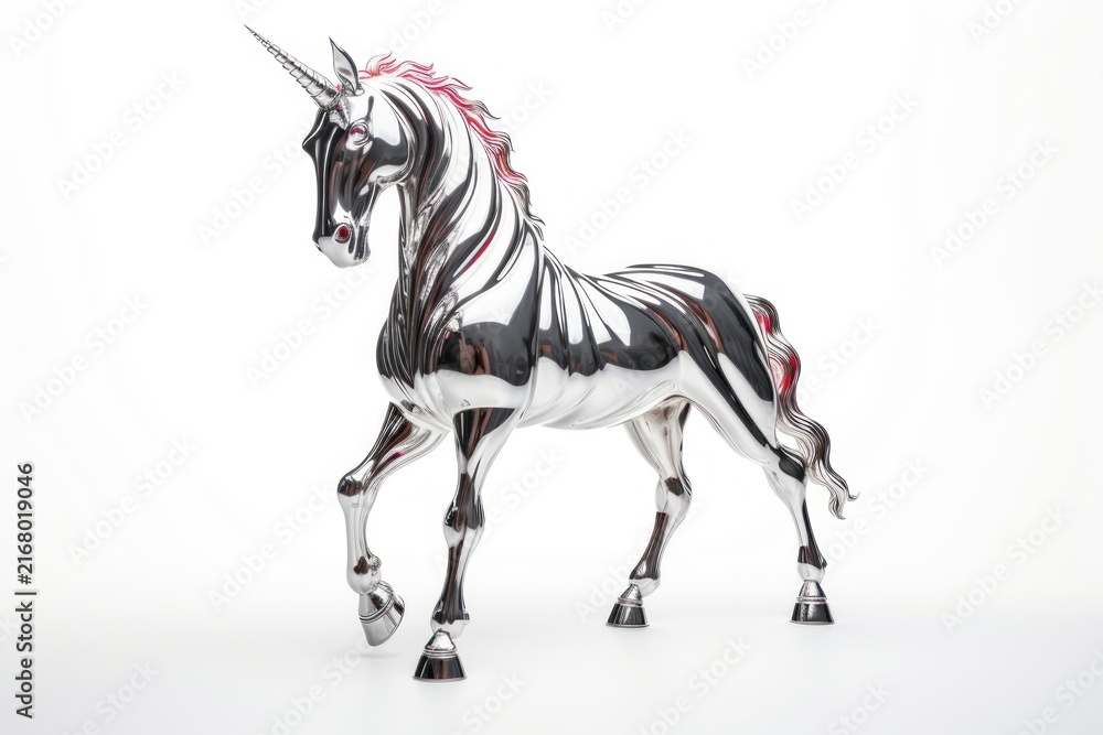Naklejka premium Unicorn Chrome material animal mammal horse.