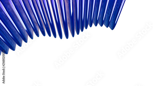 Obraz na płótnie Abstract blue accordion bellows texture isolated on a clean white background