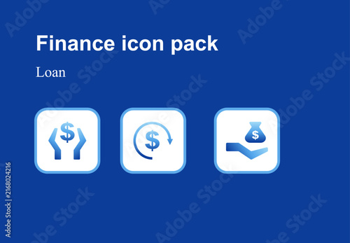 Finance Loan Icons Set – Lending, Repayment and Loan Payment