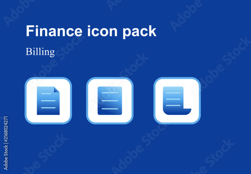 Billing Finance Icons Set – Invoice and Billing Document Symbols