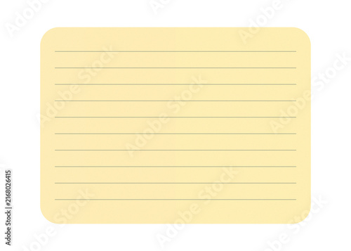Vintage Yellow Lined Paper Note Sheet Isolated on Transparent Background